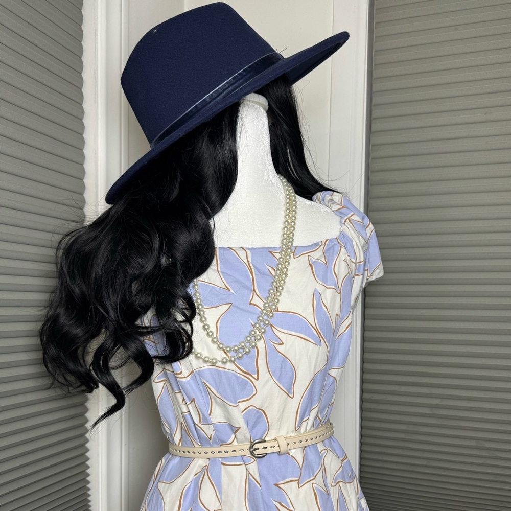 A New Day S Lavender Floral Puff Sleeve Square Neck Smocked Midi Dress